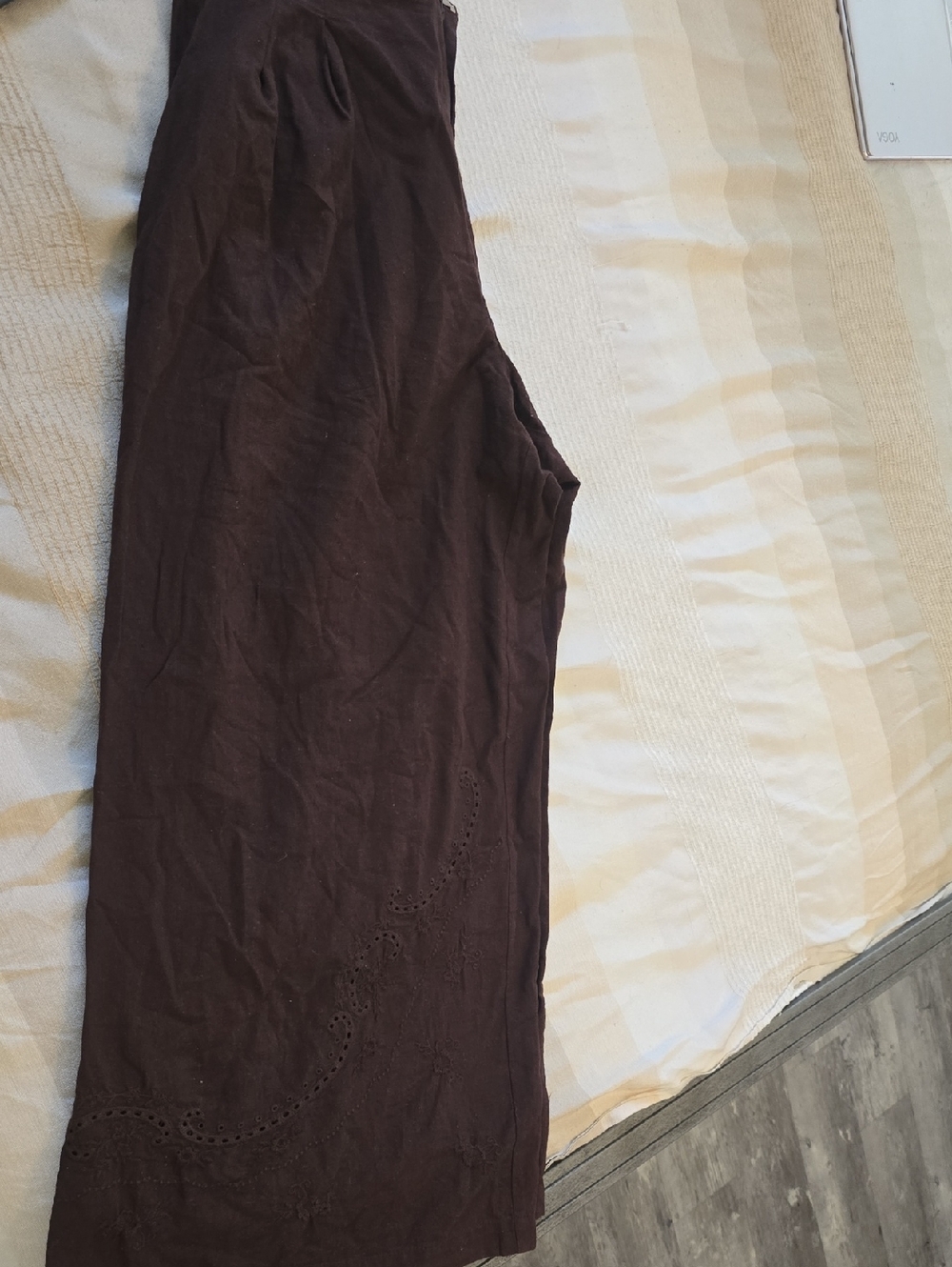 Zara Dark Brown Corduroy Wide-Leg Pants